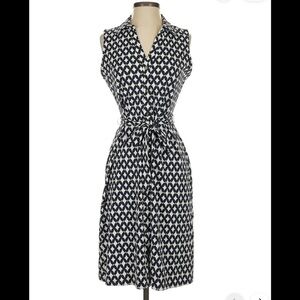 Charter Club Navy White Patterned Shirtdress SMALL